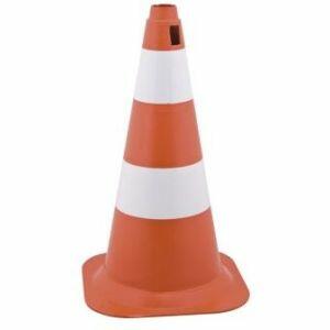 Cone de Sinalização 50cm Branco/Laranja Vonder