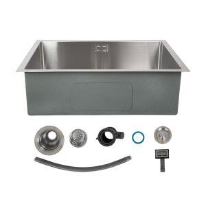 Cuba para Cozinha de Sobrepor/Embutir Aço Inox Retangular Com Válvula 45x65x20 Addra Cuba para Cozinha de Sobrepor/Embutir Aço Inox Retangular Com Válvula 45x65x20 Addra