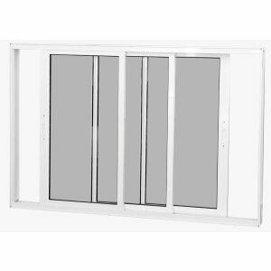 Janela de Correr Alumínio CRV 100x150cm 3 Folhas Branca