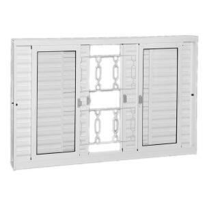 Janela Veneziana de Correr Aço CRV Ideal 100x150cm Branca