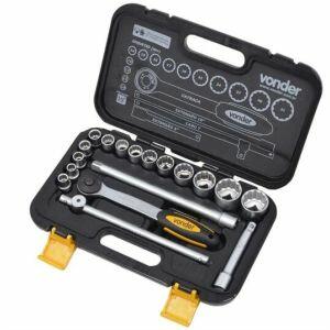 Kit Chave Soquete Vonder Estriado 18 peças