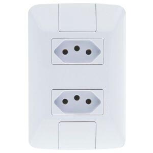 Conjunto Tomada Aria 2 Módulos 2P + T 10A Branco Tramontina