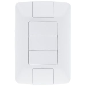 Conjunto Interruptor Aria 3 Módulos Simples Branco Tramontina