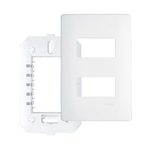 Placa 4"x2" Fame Habitat 2 Módulos Branca Horizontal