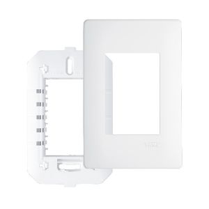 Placa 4"x2" Fame Habitat 3 Módulos Branca Horizontal