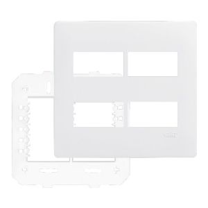 Placa 4"x4" Fame Habitat 4 Módulos Branca Horizontal