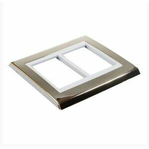 Placa 4"x4" Weg Refinatto 6 Módulos Ouro/Branca Horizontal