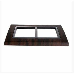 Placa 4"x4" Weg Refinatto 6 Módulos Tabaco/Preta Horizontal