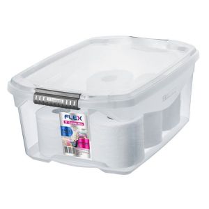 Caixa Organizadora Trava/Tampa Sanremo 20L 48,7x33,1x19,6cm Transparente