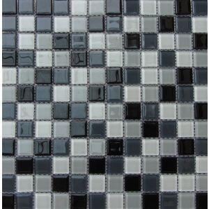Pastilha de Vidro Miscelânia MPC1018 10063 Preto e Cinza 30x30 Bremen