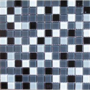 Pastilha de Vidro Miscelânia PGC08 10455 Preto Cinza e Branco 30x30 Bremen