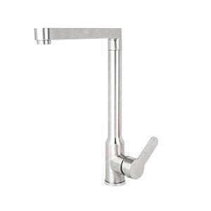 Torneira Misturador Monocomando para Cozinha de Mesa Bica Alta 1/2"  Névoa Aço Escovado Cromado Addra