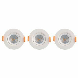 Kit Spot LED de Embutir 3W 6500K Redondo Bivolt 3 Peças Luz Branca Vitralux