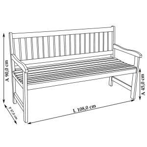 Banco de Madeira Lyptus 108cm Metalnew