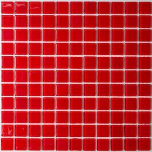 Pastilha Autoadesiva de Vidro Cristal Vermelho 30x30 Van Gogh