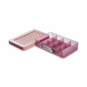 Caixa Hana com Divisórias M Rosa 20x31,5x6,2cm