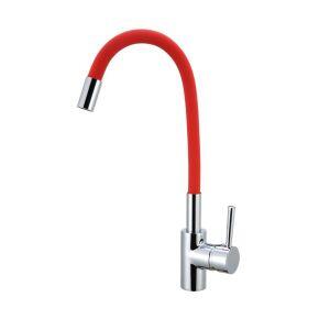Torneira Misturador Monocomando para Cozinha de Mesa Bica Alta 1/2'' Color Flex Vermelho Addra