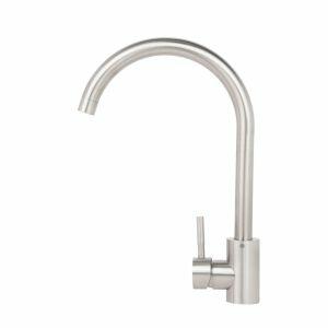 Torneira Misturador Monocomando para Cozinha de Mesa Bica Alta 1/2'' Lille Aço Escovado Addra