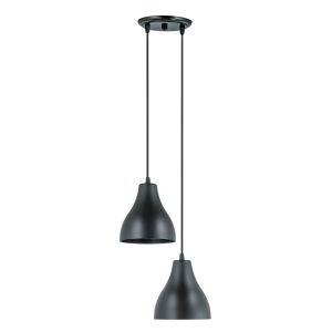 Pendente Dital 2 Lâmpadas Loft E27 Preto