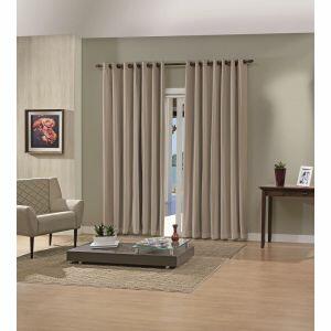 Cortina Bella Janela 2,6x1,7m Pratika Lisa Taupé com Ilhós