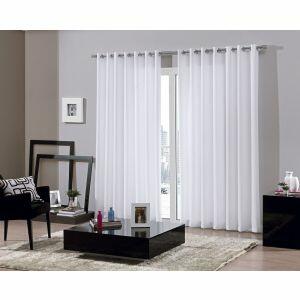Cortina Bella Janela 2,6x1,7m Bellin Branca com Ilhós
