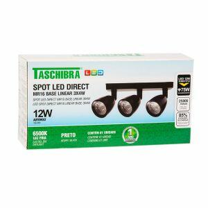 Trilho 3 Lâmpadas LED 12W Direct Linea 6500K Luz Branca Taschibra Trilho 3 Lâmpadas LED 12W Direct Linea 6500K Luz Branca Taschibra