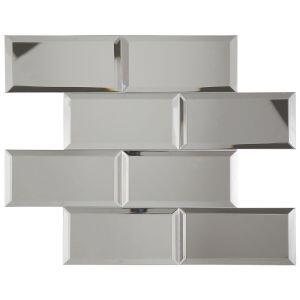 Pastilha Mirror Brick Silver Telado 37,6x30,5 Glass Mosaic