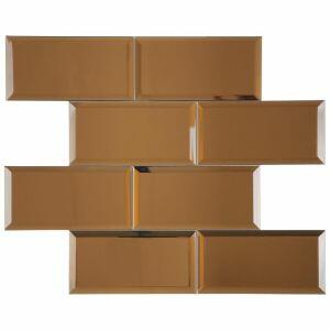 Pastilha Mirror Brick Brown Telado 37,6x30,5 Glass Mosaic