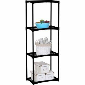 Estante Multiuso Palm 4 Andares 137x31x49cm Preto Diagonal