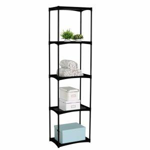 Estante King Multiuso 5 Andares 181x31x49 Preta Diagonal