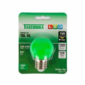 Lâmpada LED Taschibra Bolinha Verde 1W E27