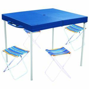 Mesa Dobrável Mor Prática com Banquetas Mesa Dobrável Mor Prática com Banquetas