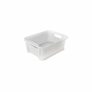 Cesto de Plástico Trama 17,3x13x6,1cm Branco Plasútil
