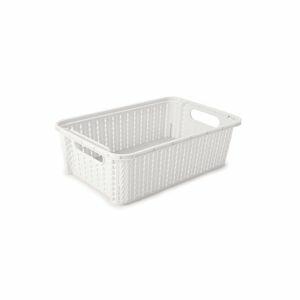 Cesto de Plástico Trama 26,5x16,5x7,9cm Branco Plasútil