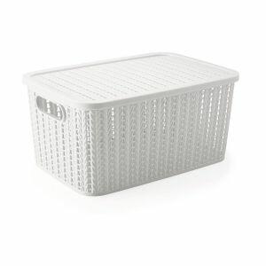 Caixa Organizadora Trama Plasútil 39,1x26,7x18,3cm Branca