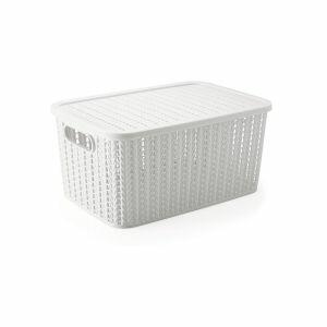 Caixa Organizadora Trama Plasútil 32x21,8x15,1cm Branca