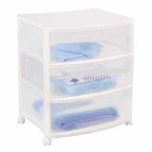 Gaveteiro Ordene Largo com 3 Gavetas Transparente