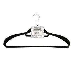 Cabide para Terno Flock com Barra Preto Casa&Ideia