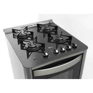 Fogão Piso Gran Cheff 4 Bocas Prata Fischer