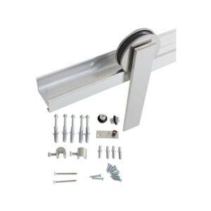Kit Porta de Correr Geris Alumínio Polido 1,5m Kit Porta de Correr Geris Alumínio Polido 1,5m