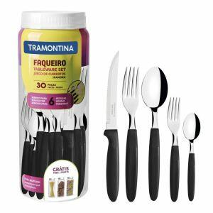 Faqueiro Tramontina Ipanema Preto 30 Peças Faqueiro Tramontina Ipanema Preto 30 Peças