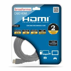 Cabo HDMI 4K Ultra HD Brasforma 2m Cabo HDMI 4K Ultra HD Brasforma 2m
