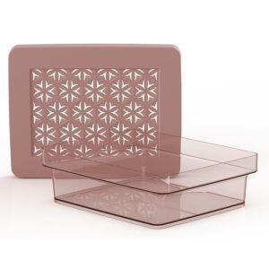 Caixa Baixa c/ Tampa Rosa M 3L Hana 20x31,5x6,2cm