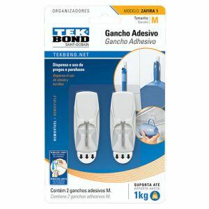 Gancho Adesivo Zafira Único 2 Peças Branco Tekbond