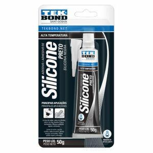 Silicone Acético Alta Tempetura 50g Preto Tekbond