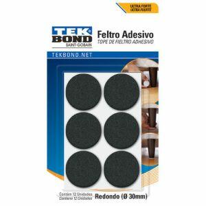 Feltro Adesivo Redondo Preto 12 Peças Tekbond