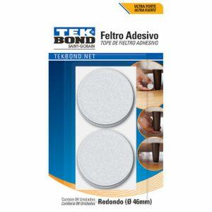 Feltro Adesivo Redondo 4 Peças Branco Tekbond