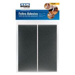 Feltro Adesivo Retangular Preto 2 Peças Tekbond