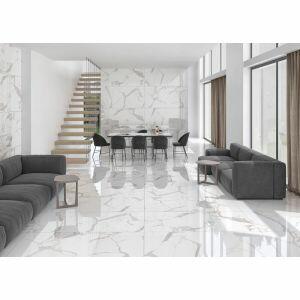Porcelanato Statuario Trend Retificado Polido 80x160 Málaga