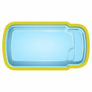 Piscina de Fibra Fapac Retangular Maresias 7200L 4x2,20m Azul